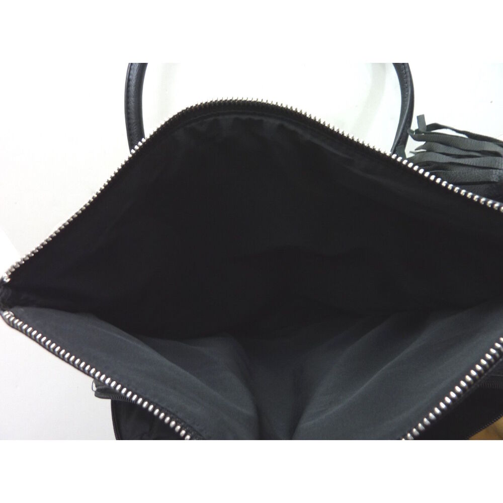 Nine West Black Faux Leather Foldover Bag Tassel Crossbody Messenger Handbag - Picture 6 of 6